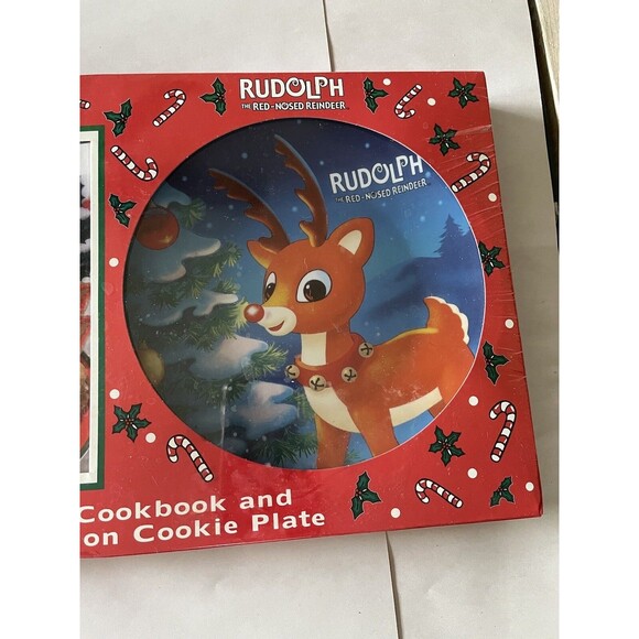 Rudolph the Red Nosed Reindeer Christmas Cookies for Kids Cookbook Cookie Plate - Picture 3 of 7
